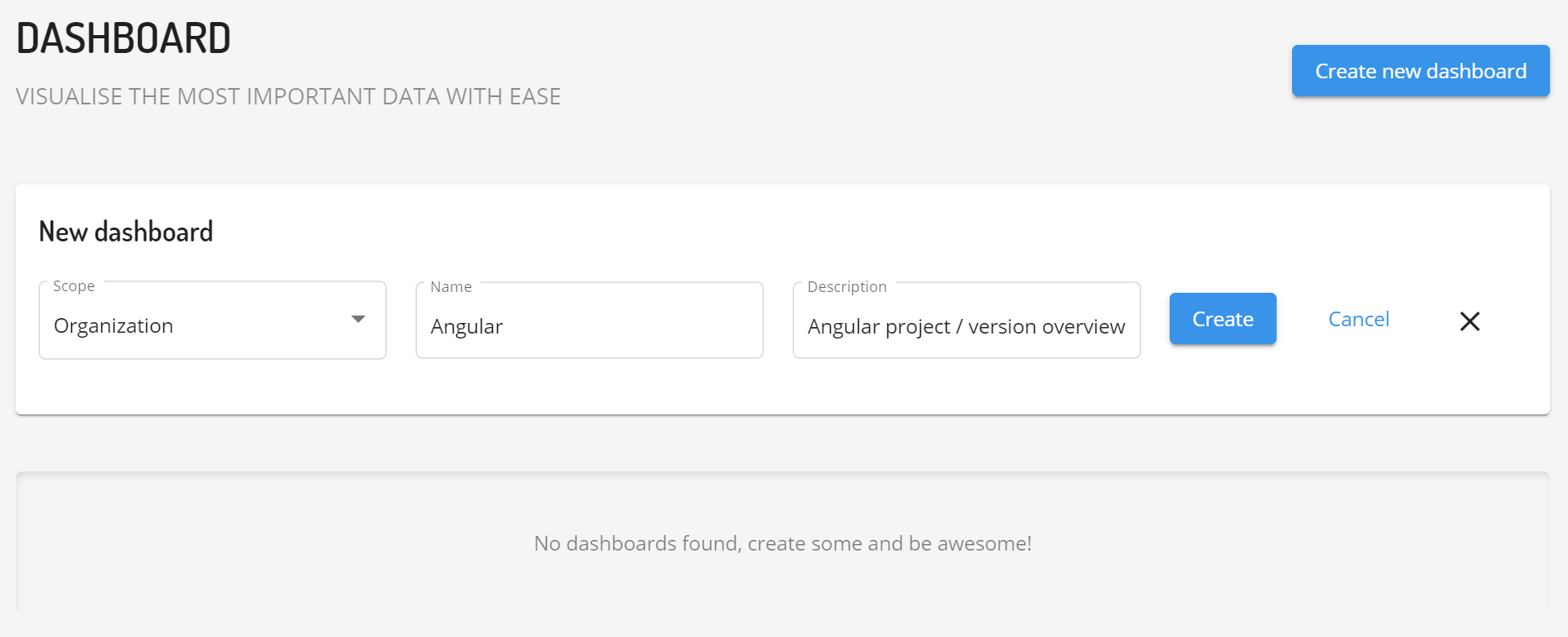 Omniboard.dev - Create dashboard