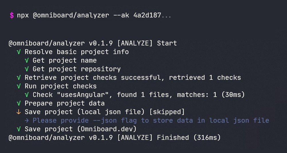 Omniboard.dev - Analyzer run example