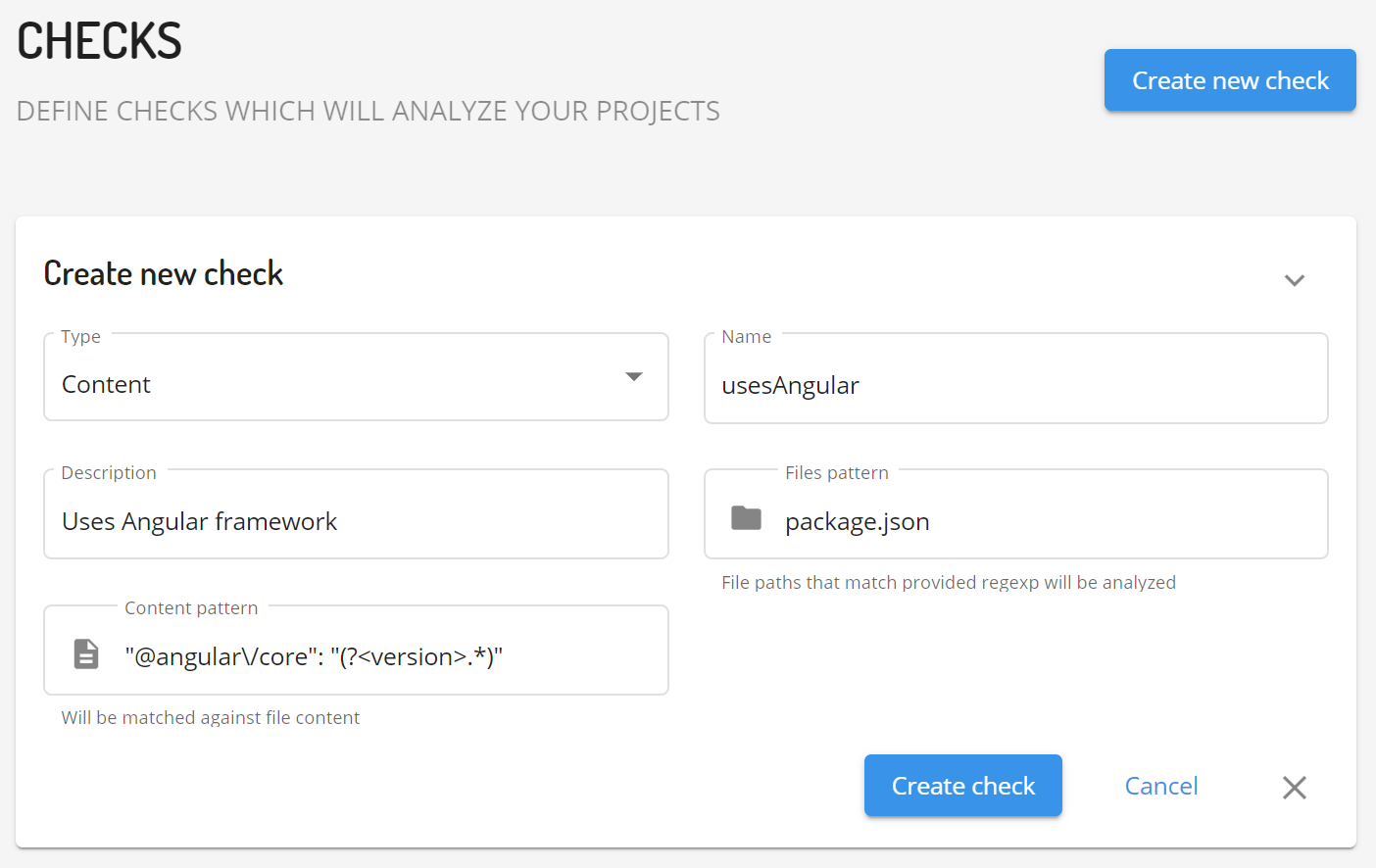 Omniboard.dev - Create check form